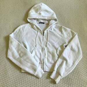 Brandy Melville Cropped Zip-up Hoodie